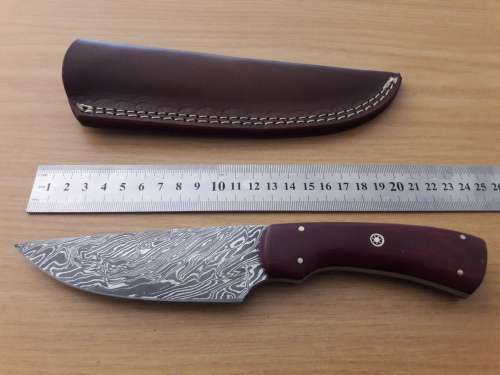Handmade DAMASCUS Steel Hunting Knife, MICARTA handle scales. NEW DESIGN !!!!!