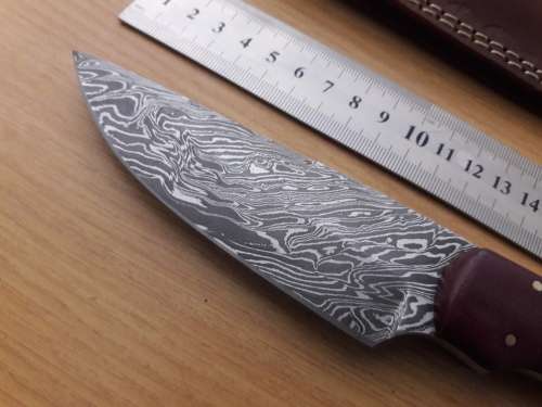 Handmade DAMASCUS Steel Hunting Knife, MICARTA handle scales. NEW DESIGN !!!!!