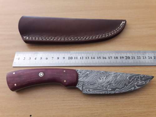 Handmade DAMASCUS Steel Hunting Knife, MICARTA handle scales. NEW DESIGN !!!!!