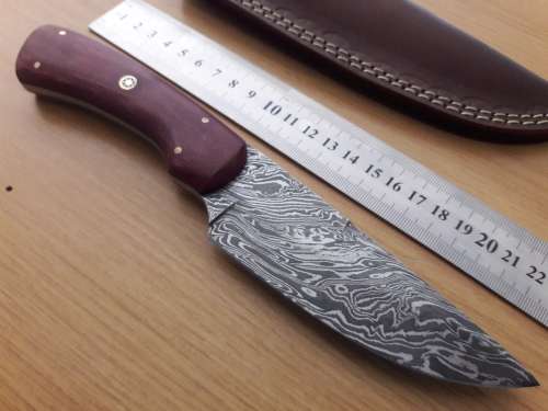 Handmade DAMASCUS Steel Hunting Knife, MICARTA handle scales. NEW DESIGN !!!!!
