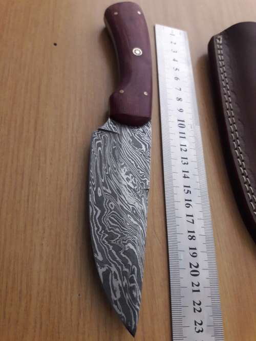 Handmade DAMASCUS Steel Hunting Knife, MICARTA handle scales. NEW DESIGN !!!!!