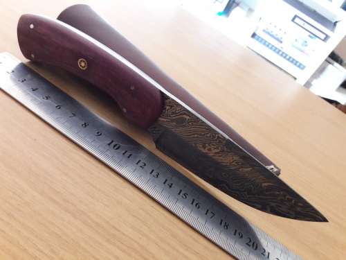 Handmade DAMASCUS Steel Hunting Knife, MICARTA handle scales. NEW DESIGN !!!!!