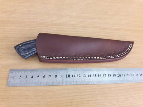 Handmade DAMASCUS Steel Hunting Knife, Camel Bone and Wooden handle scales. NEW DESIGN !!!!!