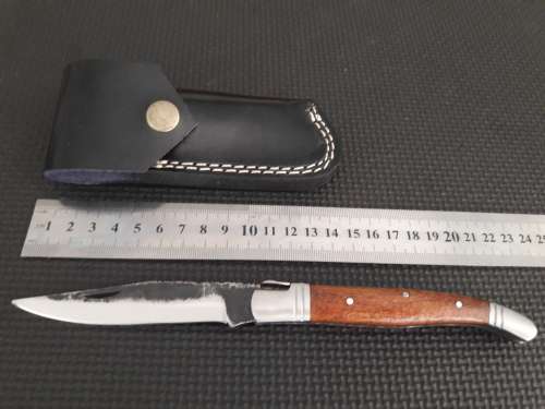 HANDMADE Black Ops, 1095 HIGH Carbon High quality steel folding knife with WOODEN handle scales.