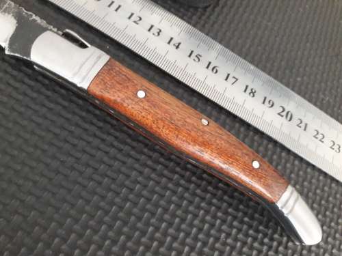 HANDMADE Black Ops, 1095 HIGH Carbon High quality steel folding knife with WOODEN handle scales.