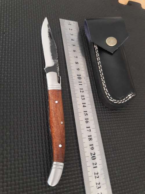 HANDMADE Black Ops, 1095 HIGH Carbon High quality steel folding knife with WOODEN handle scales.