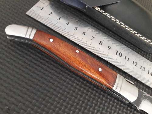 HANDMADE Black Ops, 1095 HIGH Carbon High quality steel folding knife with WOODEN handle scales.