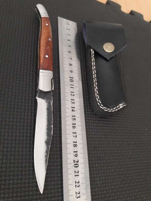 HANDMADE Black Ops, 1095 HIGH Carbon High quality steel folding knife with WOODEN handle scales.