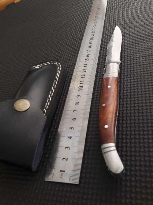 HANDMADE Black Ops, 1095 HIGH Carbon High quality steel folding knife with WOODEN handle scales.