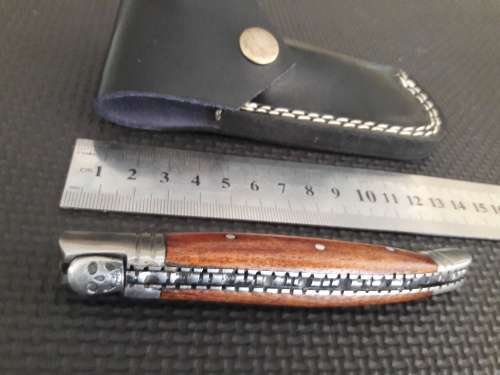 HANDMADE Black Ops, 1095 HIGH Carbon High quality steel folding knife with WOODEN handle scales.