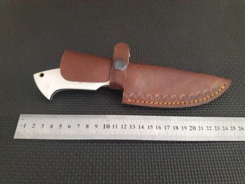 Handmade DAMASCUS Steel Hunting Knife, Bull horn and Camel Bone handle scales. NEW DESIGN !!!!!