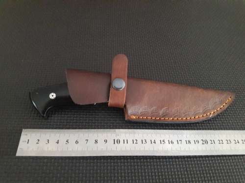 Handmade DAMASCUS Steel Hunting Knife, Bull horn handle scales. NEW DESIGN !!!!!