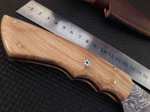 Handmade DAMASCUS Steel Hunting Knife with Wooden handle scales. NEW DESIGN !!!!!