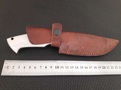 Handmade DAMASCUS Steel Hunting Knife, Bull horn and Camel Bone handle scales. NEW DESIGN !!!!!