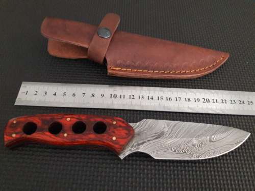 Handmade DAMASCUS Steel Hunting Knife with Wooden handle scales. NEW DESIGN !!!!!