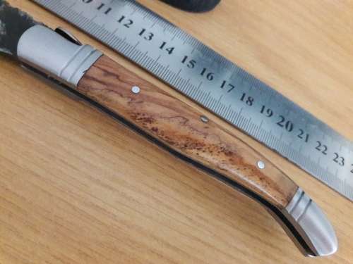 HANDMADE Black Ops, 1095 HIGH Carbon High quality steel folding knife with WOODEN handle scales.