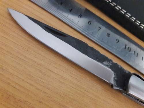 HANDMADE Black Ops, 1095 HIGH Carbon High quality steel folding knife with WOODEN handle scales.