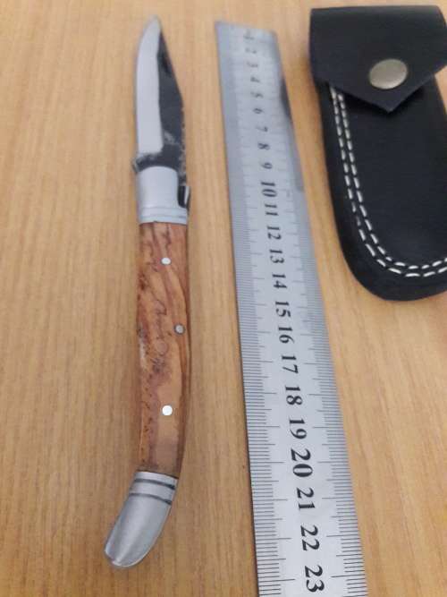 HANDMADE Black Ops, 1095 HIGH Carbon High quality steel folding knife with WOODEN handle scales.