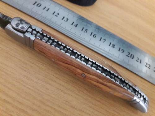 HANDMADE Black Ops, 1095 HIGH Carbon High quality steel folding knife with WOODEN handle scales.