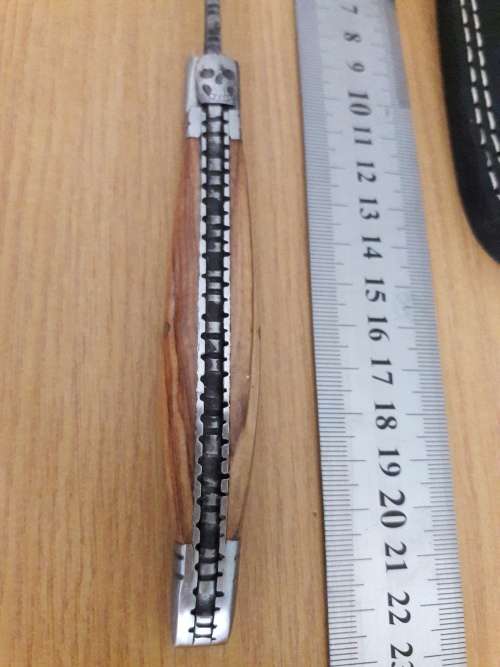 HANDMADE Black Ops, 1095 HIGH Carbon High quality steel folding knife with WOODEN handle scales.