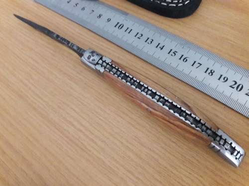 HANDMADE Black Ops, 1095 HIGH Carbon High quality steel folding knife with WOODEN handle scales.