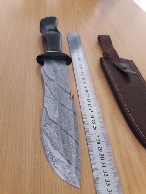 Handmade DAMASCUS Steel Hunting Knife with Wooden handle scales. NEW DESIGN !!!!!