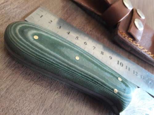 Handmade DAMASCUS Steel Hunting Knife, Micarta handle scales.  FULL TANG !!!!!