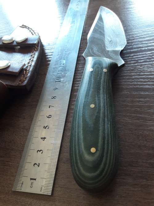 Handmade DAMASCUS Steel Hunting Knife, Micarta handle scales.  FULL TANG !!!!!