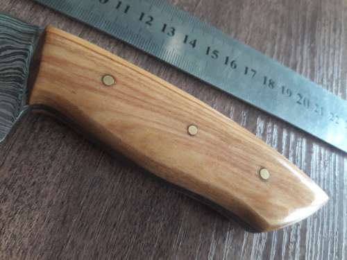 Handmade DAMASCUS Steel Hunting Knife with Wooden handle scales.FULL TANG !!!!!!