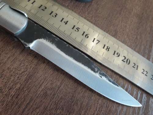 HANDMADE Black Ops, 1095 HIGH Carbon High quality steel folding knife with Bull Horn handle scales.