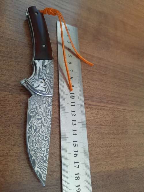 Damascus VG-10 Stainless Steel folding knife, RAZOR Sharp, Bolster Patterned, High Carbon SS