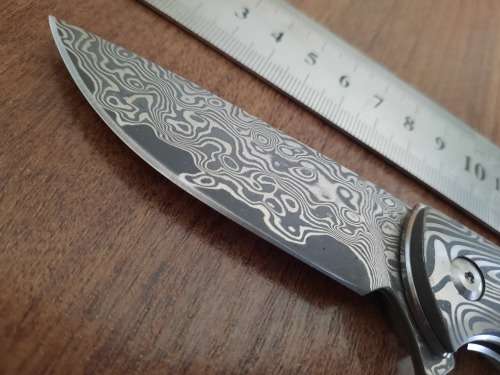 Damascus VG-10 Stainless Steel folding knife, RAZOR Sharp, Bolster Patterned, High Carbon SS