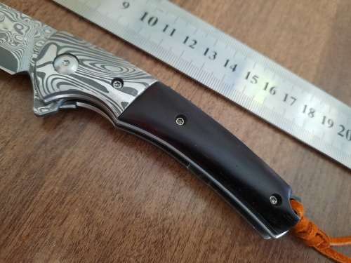 Damascus VG-10 Stainless Steel folding knife, RAZOR Sharp, Bolster Patterned, High Carbon SS