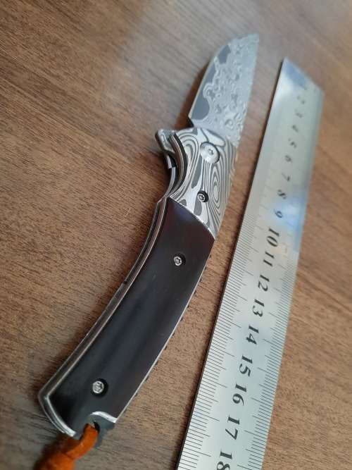 Damascus VG-10 Stainless Steel folding knife, RAZOR Sharp, Bolster Patterned, High Carbon SS