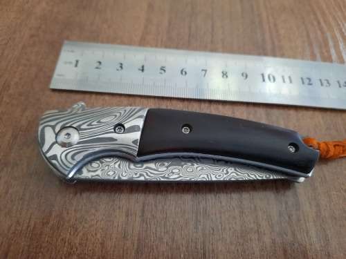 Damascus VG-10 Stainless Steel folding knife, RAZOR Sharp, Bolster Patterned, High Carbon SS