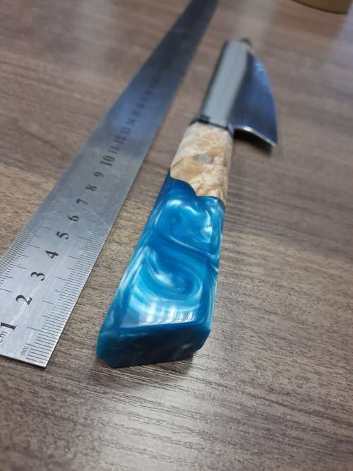 Damascus VG-10 Stainless Steel Japanese Chef's knife, Exotic Burl & Epoxy Resin handle, RAZOR SHARP,