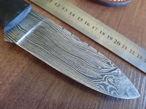 Handmade Damascus steel HUNTING  knife with MICARTA handle scales. LATE ENTRY !