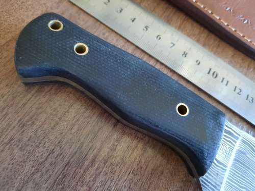 Handmade Damascus steel HUNTING  knife with MICARTA handle scales. LATE ENTRY !