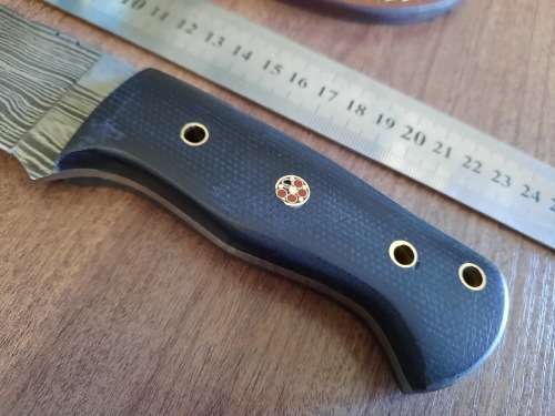 Handmade Damascus steel HUNTING  knife with MICARTA handle scales. LATE ENTRY !