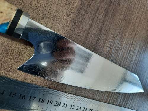 Damascus VG-10 Stainless Steel Japanese Chef's knife, Exotic Burl & Epoxy Resin handle, RAZOR SHARP,