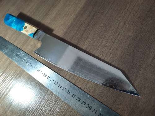 Damascus VG-10 Stainless Steel Japanese Chef's knife, Exotic Burl & Epoxy Resin handle, RAZOR SHARP,