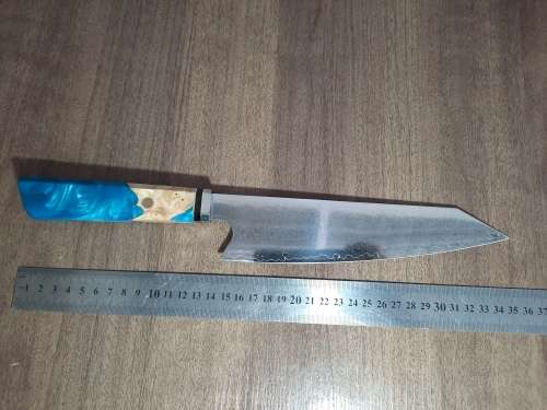 Damascus VG-10 Stainless Steel Japanese Chef's knife, Exotic Burl & Epoxy Resin handle, RAZOR SHARP,