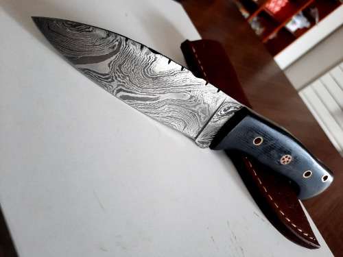 Handmade Damascus steel HUNTING  knife with MICARTA handle scales. NEW STOCK !!