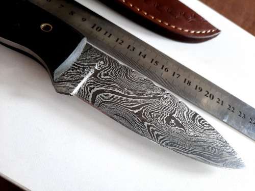 Handmade Damascus steel HUNTING  knife with MICARTA handle scales. NEW STOCK !!