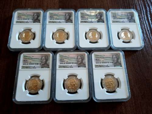Mandela Centenary Birthday MS67 R5. Minted in 2018, Graded by NGC 7 Available , BID PER COIN.