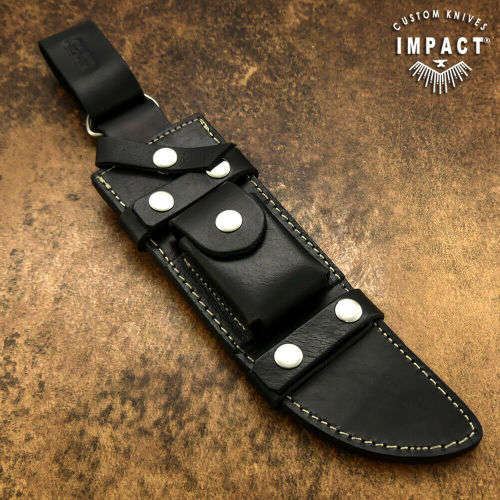 HANDMADE IMPACT Rare CUSTOM Damascus Hunting Knife with BULL HORN handle.