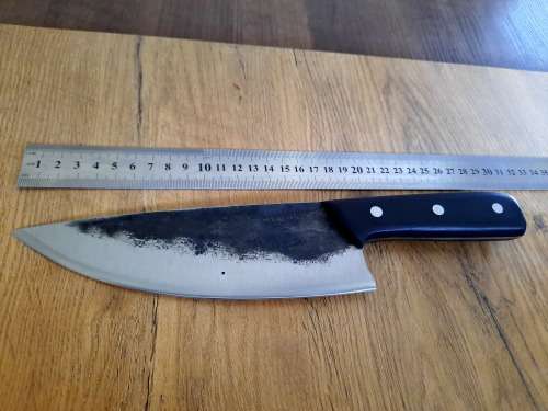 Handmade Original Almaza Kitchen Serbian Chef Knife with Rosewood handle. D2 Tool steel forged.