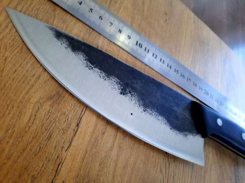 Handmade Original Almaza Kitchen Serbian Chef Knife with Rosewood handle. D2 Tool steel forged.