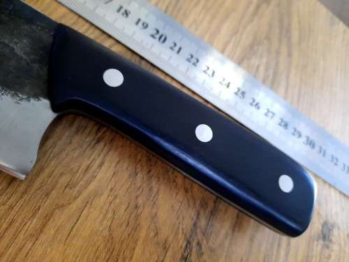 Handmade Original Almaza Kitchen Serbian Chef Knife with Rosewood handle. D2 Tool steel forged.