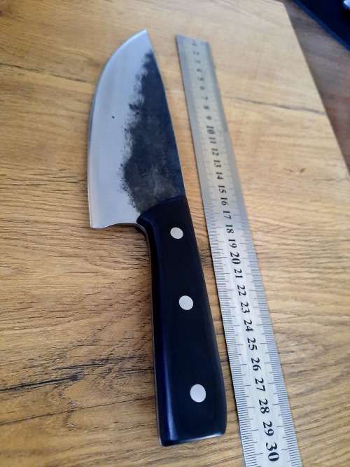 Handmade Original Almaza Kitchen Serbian Chef Knife with Rosewood handle. D2 Tool steel forged.